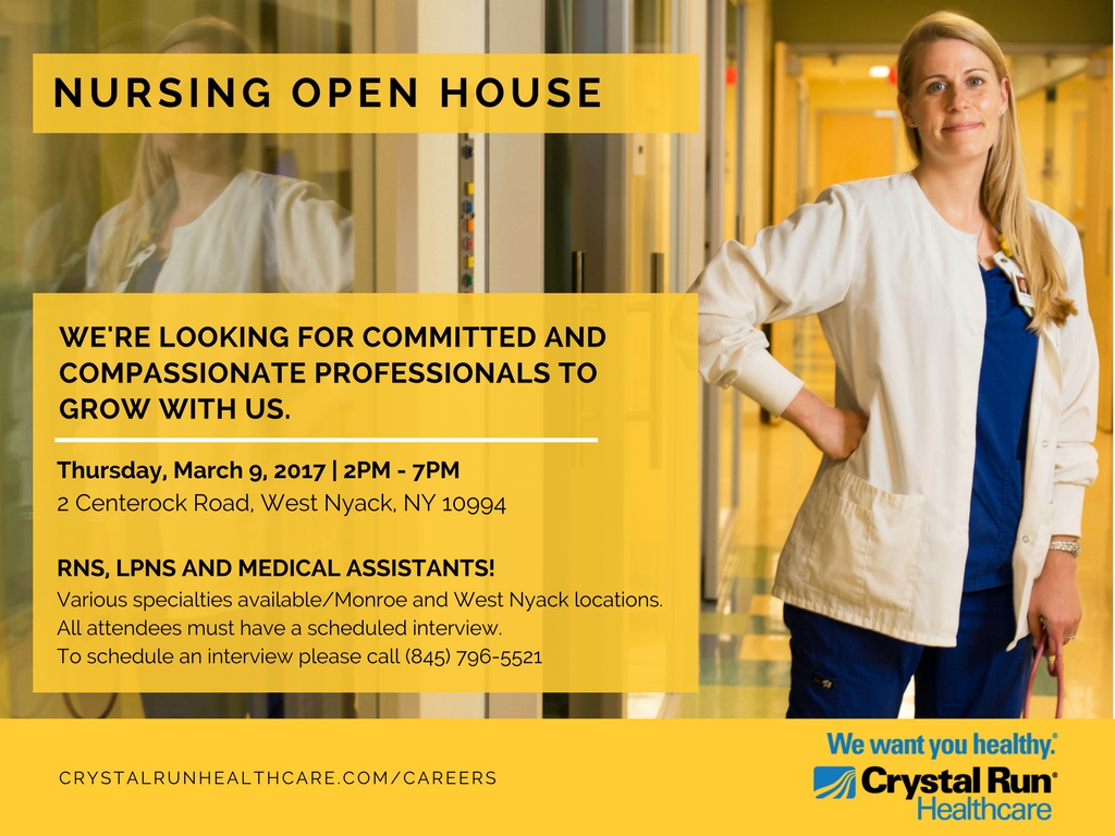 Nursing Open House West Nyack Crystal Run Healthcare
